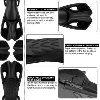 Aletas De Natación Ajustables De Silicona Para Adultos Y Niños Zapatos De Nado Cortos Para Diversión Y Viajes Talla Abierta Unisex - details 1