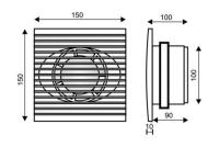 Extractor Ventilador con tapa trasera y temporizador, 150x150mm, 12W, 230V - details 0