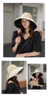 Sombrero De Pescador De Vinilo Protección Solar Para Niñas Verano Cubre Cara Plegable Y Almacenable Sombrero De Paja Versátil - details 6