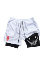 Shorts Deportivos 2-en-1 Para Hombre Berserk: Corto De Correr Secado Rápido Gimnasio Y Entrenamiento Doble Capa Polyester Acetato - details 8