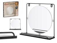 GIFTDECOR Espejo MIRAMAX con Soporte Negro Metal Madera MDF 33,7 X 30 X 10 Cm - details 1