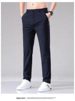 Pantalones Casuales Para Hombre Verano Ultrafino Seda De Hielo Delgados Rectos Negros Grises Pantalones De Negocios Rapidos Secados - details 11