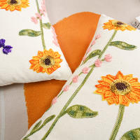 Funda De Cojín Elegante Con Bordado De Flores En Estilo Étnico Decoración Para El Hogar Sin Núcleo De Cojín 100% Poliéster - details 8