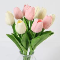 10Pcs Bouquet De Tulipes Artificiales 29cm Toque Realista PE Flores Falsas Para Decoración De Hogar Jardín Interior Navidad Boda - details 15