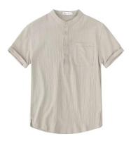 Summer new men's short-sleeved T-shirt casual cotton and linen LED T-shirt breathable men's T-shirt S-5XL - details 2