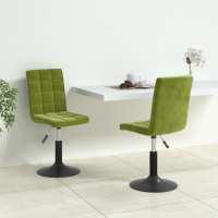 vidaXL Sillas de comedor giratorias 2 uds de terciopelo en color Verde claro/Amarillo mostaza/Gris claro y más | cómodas modernas ergonómicas para comedor cocina salón hogar - details 0