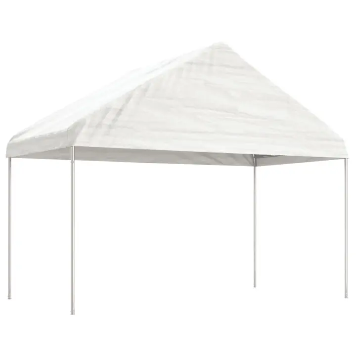 vidaXL Cenador con techo polietileno blanco 4,08x2,23x3,22 m - 1
