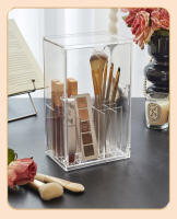 Porta-Pinceles De Acrílico Organizador De Cosméticos Con Slots Ajustables Para Escritorio Y Vanidad Caja De Almacenamiento Con Tapa De Inclinación - details 8