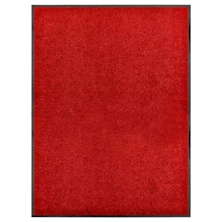 vidaXL Felpudo lavable rojo 90x120 cm - 1