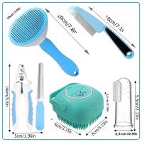 Set De 7 Piezas Para Baño De Mascotas Con Cepillo Para Gatos Y Perros Incluye Afilador De Uñas Y Cepillo Para Pecho De Perro - details 0