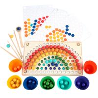 Montessori 2 3 4 5 - Motricidad FINA-Juego de Madera-Rompecabezas Infantil-Juguetes de actividad y Desarrollo-Juego de cuentes y Canicas A52 - details 3