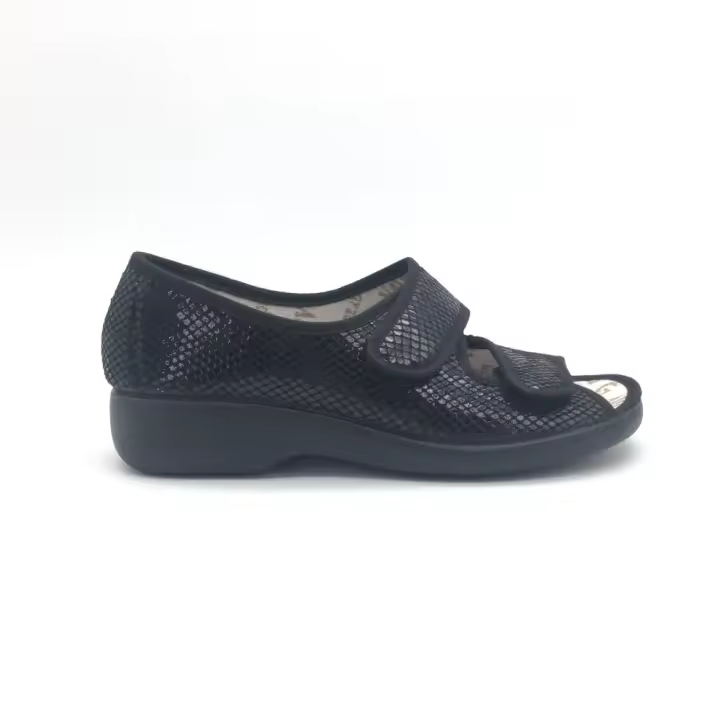 Zapatilla de Garzón de mujer, mod.3115.157, zapatilla de calle con dos cinta textil adhesivas suela de goma ancha - 1
