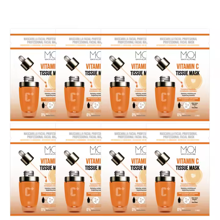 Sesiomworld PACK 8uds Mascarillas Tissue Mask Vitamina C - Acción Antiedad y Hidratación - 1