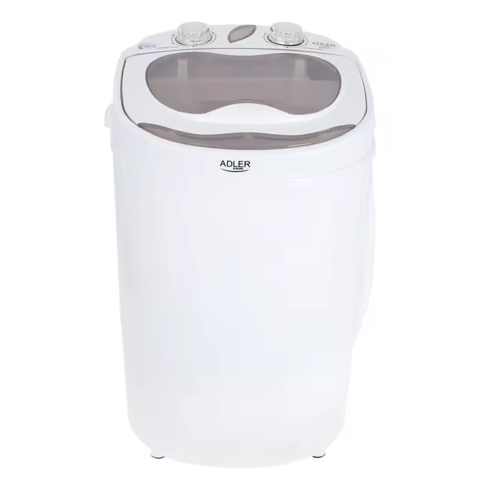 Adler AD 8055 Mini Lavadora Centrifugadora Portátil, 3Kg Lavado, Programa Lavado 15min para Camping Caravanas, 150W, Blanco - 1