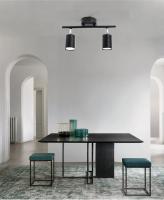 Luz De Techo LED Giratoria 2 Vías Con Enchufe GU10 Kit De Iluminación De Trax Para Cocina Dormitorio Showroom Metal Negro - details 4