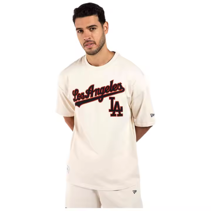 Camiseta de Manga Corta New Era Mlb Los Angeles Dodgers para hombre en color beige - 1