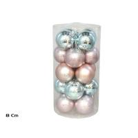 Gerimport Pack 20 Bolas de Navidad Sky Azul-Rosa 8 cm - details 0