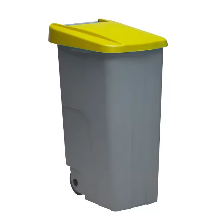 Denox Contenedor Reciclaje 85 Litros Cerrado Encajable con Ruedas - 1