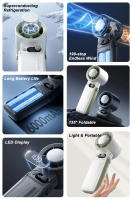 Abanico Portátil Mano 3600mAh Recargable Plegable Con Cuello Para Refrigeración Al Aire Libre Camping Ventilador De Hielo - details 0