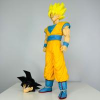 Figura De Anime Dragon Ball Z 30cm Son Goku Super Saiyan Kakarotto Con 2 Cabezas PVC Muñeca Coleccionable Regalo Para Jóvenes - details 2
