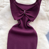 Vestido De Encaje Sin Hombros Para Mujer REALEFT Verano Elegante Sólido Ajustado Con Lazo Estilo Bodycon Para Fiesta - details 20