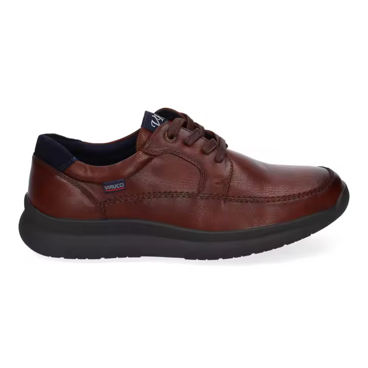 PuntoSalao Zapatos planos casual plantilla acolchada cómodos para hombre color marrón VR3E-053 - Unos Zapato Casual de Hombre con Plantilla Acolchada Diseño Elegante Suela Antideslizante y Cierre de Cordoneras para Mayor Comodidad - 1