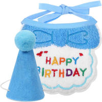 Conjunto De 2 Bandanas Y Sombrero De Cumpleaños Para Gatos Y Perros Ropa De Cumpleaños Para Mascotas Accesorios Para Fiesta De Mascotas - details 1
