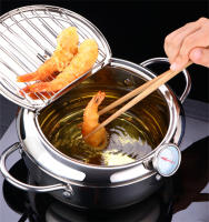 Olla De Freír Profunda Japonesa Con Termómetro Y Tapa Acero Inoxidable 304 Para Cocina Tempura Tamaño 20-24 Cm - details 6