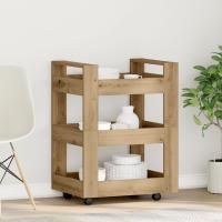 Carro de cocina vidaXL Roble Artisan 60x45x80 cm Madera de ingeniería - details 0