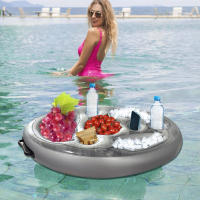 1pc Forma De Hielo Inflable Para Fiesta Barra De Hielo Con Portacerveza Bandeja De Bebidas Con Hielo Soporte Inflable Para Fiesta - details 4