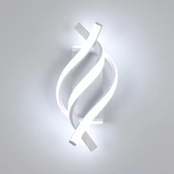 Aplique de pared Modern LED de 21 W para interiores, Luz Blanca fría de 6500 K, diseño en Espiral, lámpara LED de pared (Blanco, 6500 K) - 1
