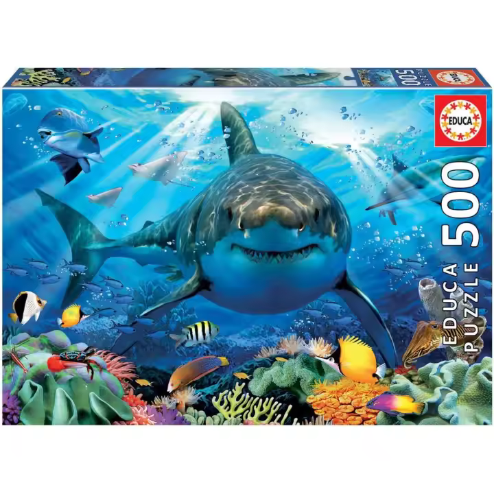Educa - Puzzle  Gran tiburón Blanco de 500 Piezas . Incluye Pegamento Fix Puzzle. + 11 años Educa 18478 - 1