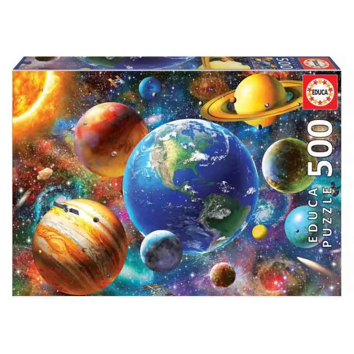 Puzzle de 500 piezas del sistema solar pegamento fix incluido 18449 EDUCA - 1