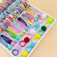 Accesorios Para El Cabello Para Niñas Set De Banda Elástica Para Moño Y Clip De Borde Variety Hair Bands Scrunchy Ponytail Holders Polyester Nylon Plástico Aleación - details 4