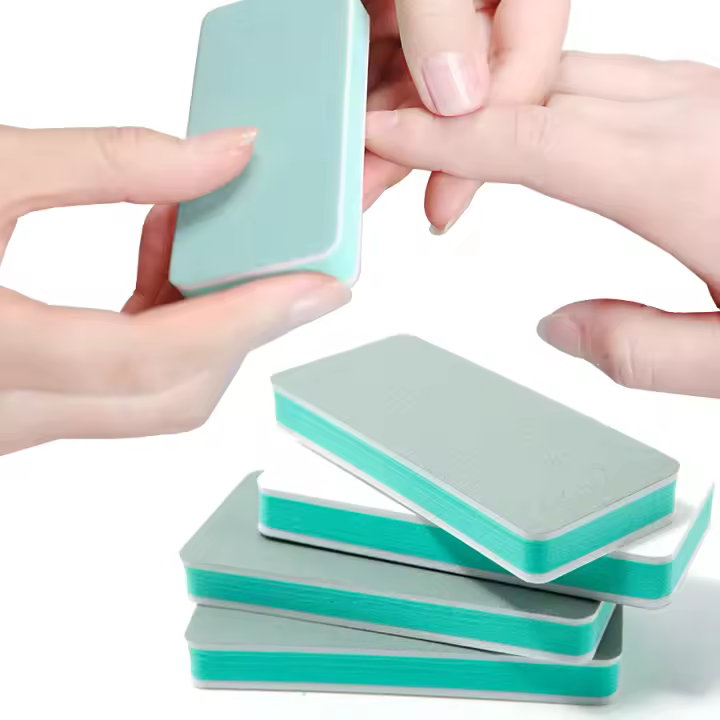 10Pcs Bloques De Pulido Para Uñas Doble Cara Herramientas Multifuncionales Para El Cuidado Y Brillo De Las Uñas Material EVA Tamaño 9x4cm - 1