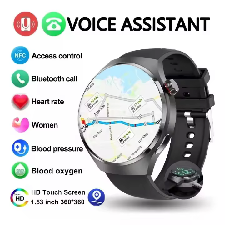 Reloj Deportivo Inteligente Para Pantalla AMOLED Rastreador de Fitness Impermeable,NFC,GPS Track - 1