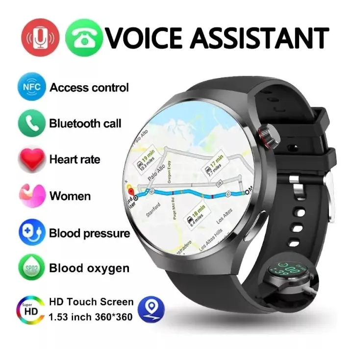 Reloj Deportivo Inteligente Para Pantalla AMOLED Rastreador de Fitness Impermeable,NFC,GPS Track - 1