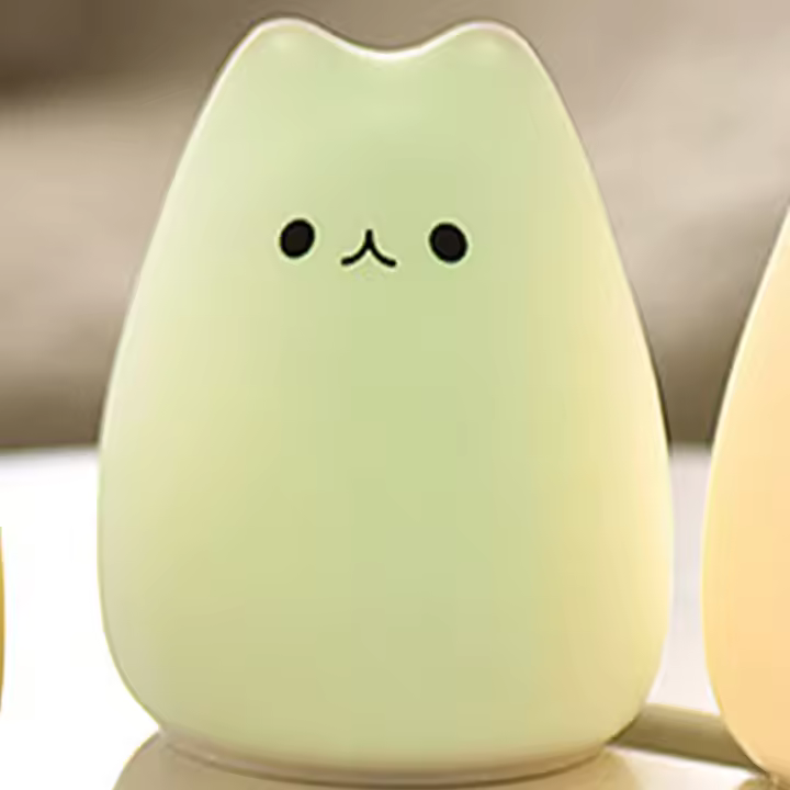 Lámpara Nocturna LED De Silicona Suave Sensor De Toque Gato Para Dormitorio Decoración Hogar 7 Colores Regalo De Cumpleaños Para Niños - 1