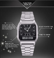 Reloj Deportivo De Lujo Para Hombres Y Mujeres SANDA Estilo G Dual Display LED Digital Y Analógico Acero Inoxidable Resistente Al Agua Cronógrafo Luminoso - details 5