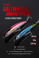 Señuelo De Pesca Noeby Stickbait Sumergible Para Atún En Agua Salada Tipo Señuelo De Lápiz Tamaño 115mm 150mm 185mm Peso 60.5g 62g 126.5g - details 0