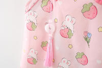 Vestido De Verano Para Bebé Niña Estilo Chino Qipao Con Manzana De Fresa Y Conejo Decorativo Ropa Suave Y Delgada Sin Mangas Para Niños Y Niñas De 1 a 2 Años - details 6