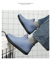 Botas De Lluvia Para Hombres Negras Impermeables Cuatro Estaciones Camping Al Aire Libre Pesca Zapatos De Trabajo Con Tubo Corto Para Lavado De Coche - details 17