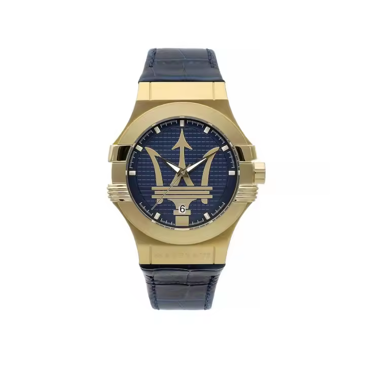 Maserati Reloj Hombre Potenza 42mm 3h Blue Dial Blue Strap Acero 10 Atm - 1