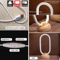 Lámpara de mesa LED pequeña, lámpara de noche ovalada, luz de mesa blanca, lámpara de escritorio que cambia de 3 colores - details 4