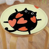 Cojín Redondo Para Silla De Comedor Con Cordón Gato Negro Decorativo Moderno Para Oficina Y Hogar Tamaño 40x40cm/45x45cm/50x50cm - details 15