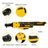 Juego De Llaves Eléctricas Recargables 500N.M Con Choque De 3/8 Pulgadas Herramientas Eléctricas Para Batería Dewalt 18V-21V - details 0