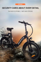 Bicicleta Eléctrica Plegable AVAKA BZ20 Plus 20 pulgadas 48V18.2Ah - Motor 500W-Brake de Disco Doble - Rueda Grasa 3,0 "-Bathería Extraible-Pantalla LCD - details 11