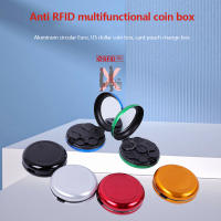 Cartera De Monedas Portátil De Aluminio Circular Mini Estuche De Almacenamiento Para Euros Con Espejo Creativo Y Moderno - details 0