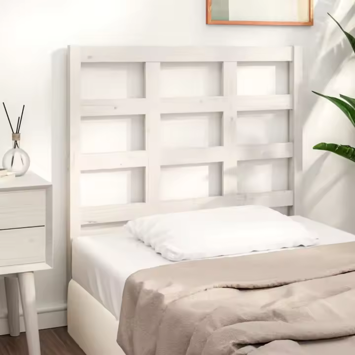 vidaXL Cabecero de cama madera maciza de pino blanco 95,5x4x100 cm - 1