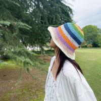 Nueva Gorra De Pescador De Playa Popular Para Mujer Hecha De Paja Artesanal Arco Iris Primavera Uso Al Aire Libre Regalo Para Dama - details 1